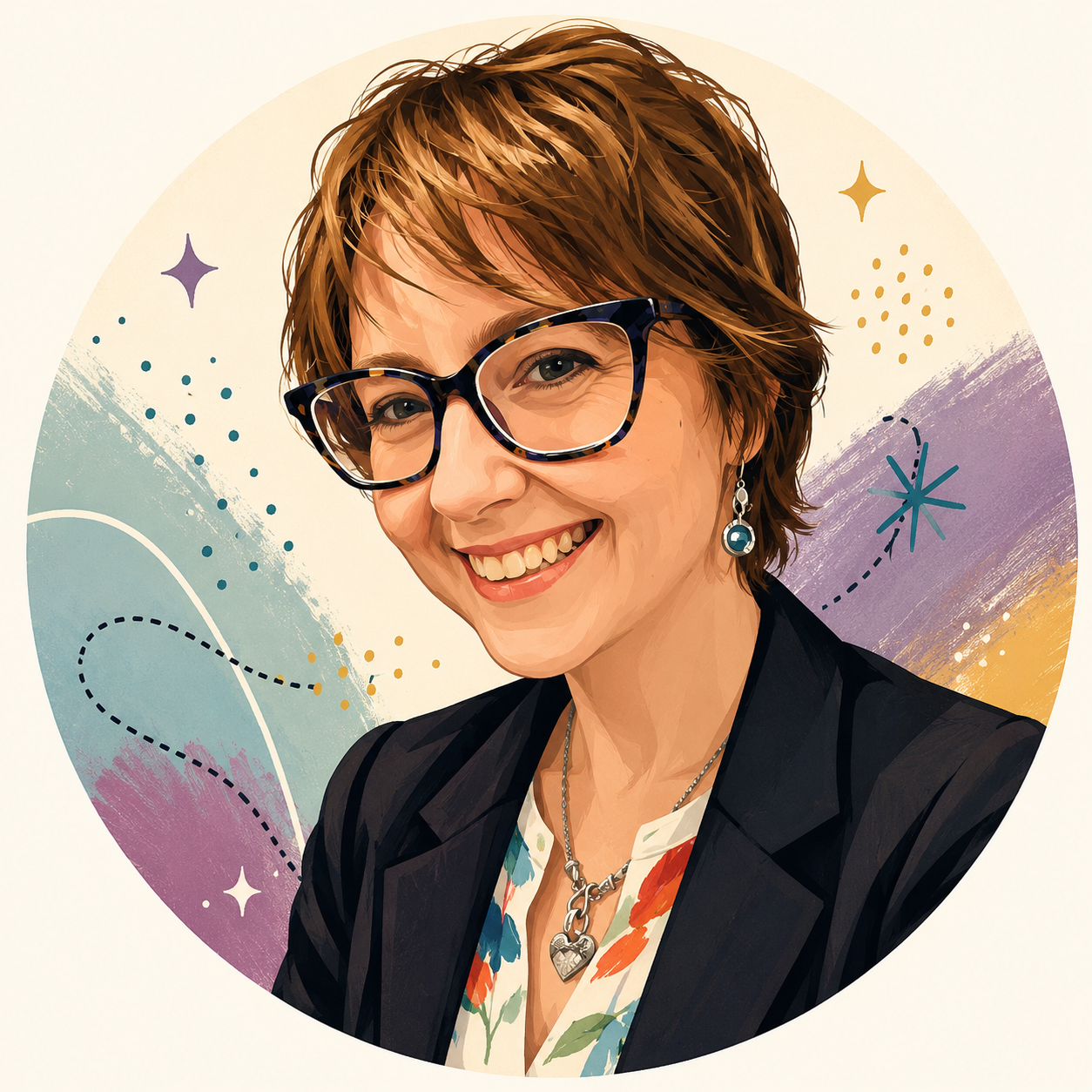 Illustrated portrait of Ginny Pasqualone
